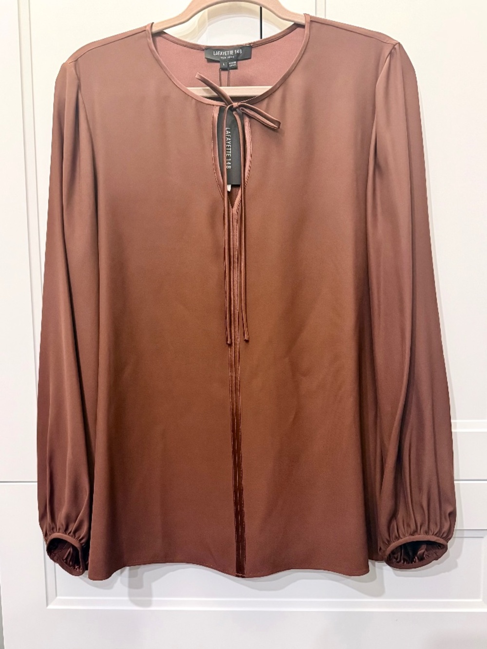 NEW Stunning Silk Blouse Burn Cinnamon Large
